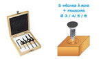 Coffret 4 fraisoirs + meches
