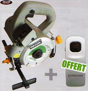 Scie circulaire � mat�riaux Rexon ct1150al + Oreillette Bluetooth DVD