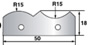 Plaquette rechange n�2 - 50x18x2,0