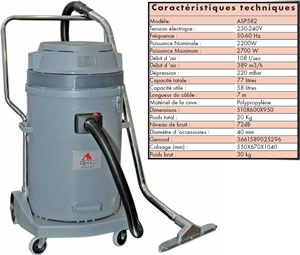 Aspirateur polypropyl�ne 58 litres ASP582