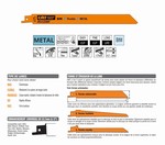 Lame scie sabre 225 mm  tle mince, tuyau et profil mince CMT Orange Tools