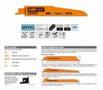 Lame scie sabre 150 mm  tuyau, profil pais, tle paisse CMT Orange Tools