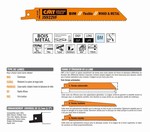 Lame scie sabre 150 mm  clous, tle, alu, fibre de verre, poxy CMT Orange Tools