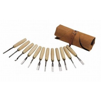 Trousse en cuir 12 outils de sculpteur MULLER