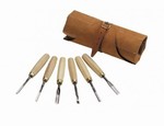 Trousse en cuir 6 outils de sculpteur MULLER