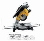 Scie  onglet bois 250 mm + table suprieure grande dimension - 230V 1800W TR235 Job Line Femi