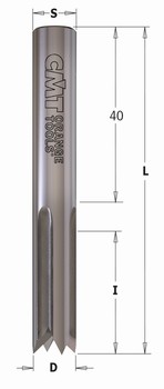 Mche  mortaiser pour dfonceuse coupe droite-gauche Z4  Queue 10 mm CMT