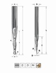 Fraise carbure spirale ascendante Z2-Z3 CMT Orange Tools