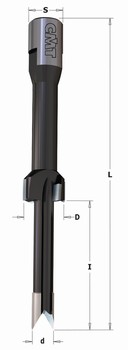 Mche  mortaiser carbure pour dfonceuse avec inciseurs - M12x1 CMT