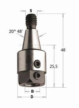 Adaptateur de perçage CN pour mèche – M8-20° 48’ CMT Orange Tools