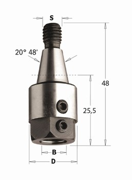 Adaptateur de perage CN pour mche  M8-20 48 CMT Orange Tools