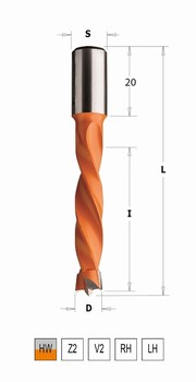 Mche  tourillonner carbure borgne  70 mm 4 gorges CMT Orange Tools