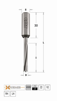 Mche  tourillonner carbure micrograin borgne pour panneau  70 mm - Xtreme CMT Orange Tools