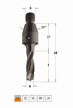 Mche  queue filete  Queue M10 30 degrs CMT Orange Tools