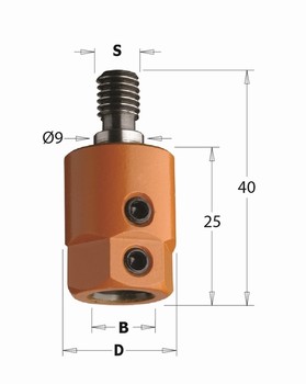 Adaptateur de perage CN pour mche  Queue M8-9 degrs CMT Orange Tools