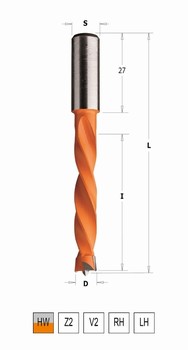Mche  tourillonner carbure borgne  85 mm 4 gorges CMT Orange Tools