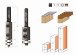 Fraise  affleurer plaquettes rversibles cabures Z2 - roulement CMT Orange tools