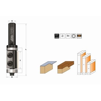 Fraise  affleurer multifonctions plaquettes rversibles carbures Z2 - double roulement