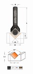 Fraise  rainure en V plaquettes rversibles carbures CMT Orange tools