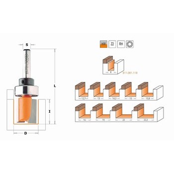 CMT Contractor : Fraise carbure chanfrein 45° guidage - Fraise chanfrein -  Défoncage - outillage - Outillage