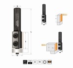 Fraise  affleurer sur matriaux composites - carbure - roulement Derlin CMT Orange tools