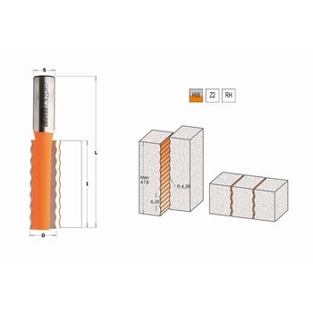 Fraise pour usiner les bords sur matriaux composites - carbure - roulement Derlin