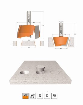 Jeux de fraises pour rparation sur matriaux composites - carbure