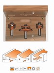 Coffret de 3 fraises plate-bande - carbure CMT Orange tools