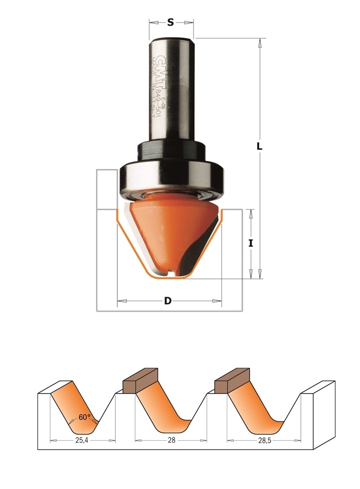 Fraiseuse GENERIQUE CMT Orange Tools 711,130,11B Fraise droite hm-s 13 x 6  d rodam avec 20.