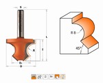 Fraise à arrondir rayon 8 mm avec chanfrein 45 degrés - carbure CMT Orange tools