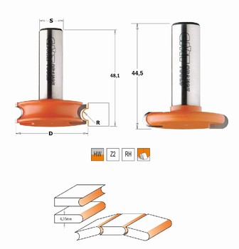 Fraise quart de rond pour matériaux composites - carbure - r