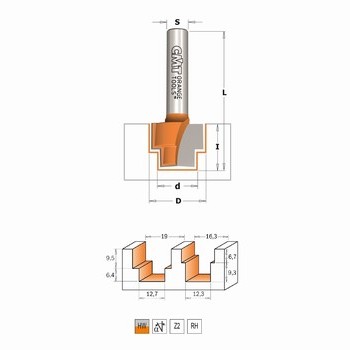 Fraise  dfoncer double feuillure deux tranchants - carbure