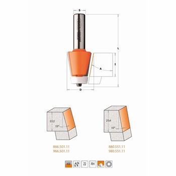 Fraise  chanfreiner pour matriaux composites - carbure - roulement Derlin