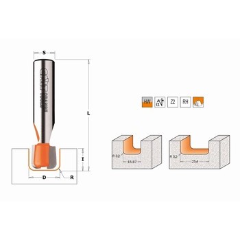 Fraise pour la ralisation de gorges sur matriaux composites - carbure