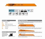 Lame scie sabre 225 mm – tôle moyenne et épaisse, tuyau et profil mince CMT Orange Tools