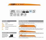 Lame scie sabre 300 mm – clou, aggloméré, plastique renforcé, fibre de verre, époxy CMT Orange Tools