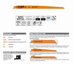 Lame scie sabre 300 mm  clou, agglomr, plastique renforc, fibre de verre, poxy CMT Orange Tools