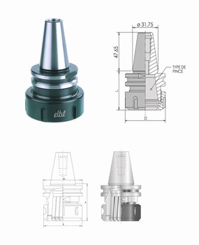 Mandrin  pince cne ISO 30 Elbe