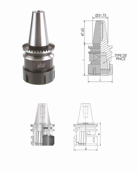 Mandrin  pince cne ISO 30 SCM Elbe