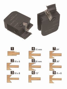 Jeu de deux ttes contre-profil multi-tenons  plaquettes