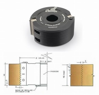 Porte-outil bouvetage dents de scie  plaquettes  Alsage 30 mm