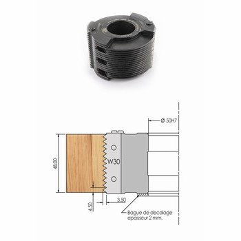 Diamtre: 125 mm  Hauteur: 46 mm  Alsage: 50 mm  Dents: 2