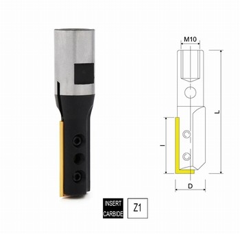 Fraise  dfoncer FOZ plaquette rversible carbure 1 coupe Filt. Int. - M10x1 mm