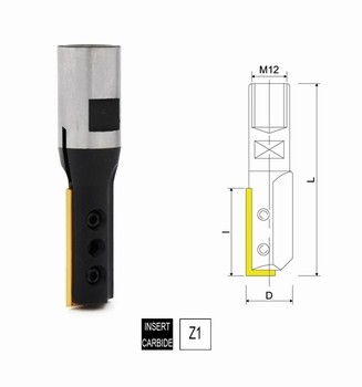 Fraise  dfoncer FOZ plaquette rversible carbure 1 coupe Filt. Int. - M12x1 mm