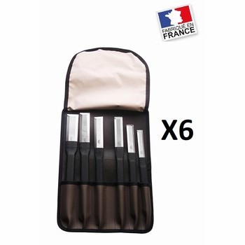 Trousse de 6 bauchoirs de charpentier 20, 25, 30, 35 et 40 mm ARNO