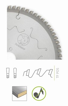 Lame circulaire carbure silencieuse denture trapzodale positive pour panneaux - Stationnaire Forzienne