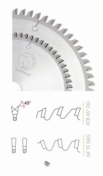 Lame circulaire carbure avec chanfrein 45 pour ALU-PVC Forezienne