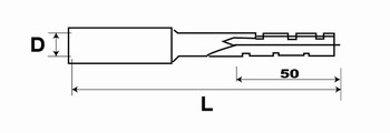 Mche  mortaiser droite SP avec brise-copeaux standard