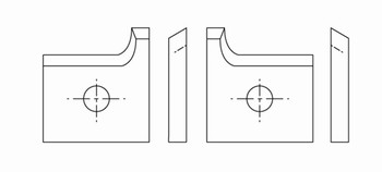 Plaquette carbure rayonne 19,6x15,2x2 mm pour plaqueuse de chant