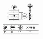 Boite de 10 plaquettes rversibles au carbure 15x12x1,5 mm Leman